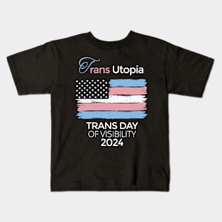 Transgender Day Of Visibility 2024 Parade Trans Utopia Cool Kids T-Shirt